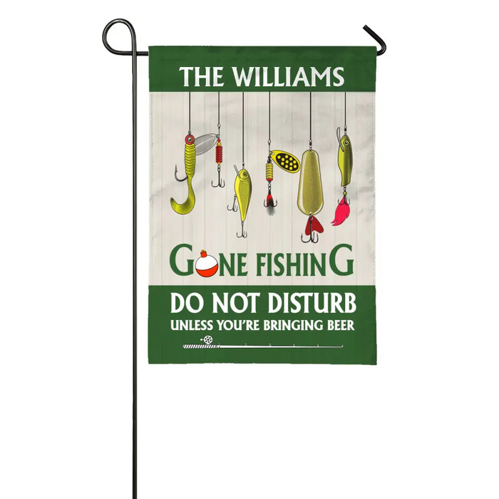 Personalized Garden Flag, Fishing Lure Family, Gift for Family, Fishing Lovers