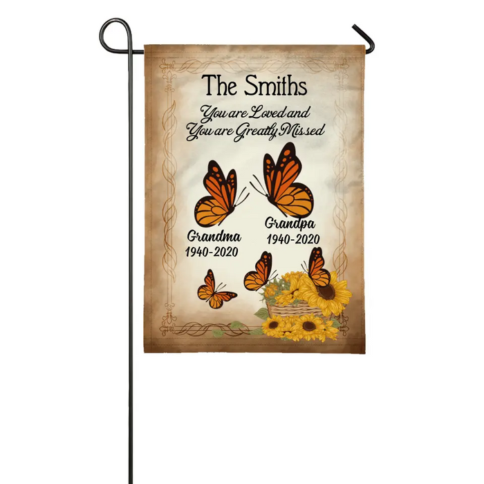 Personalized Garden Flag, Butterfly Family, Memorial Gift for Family