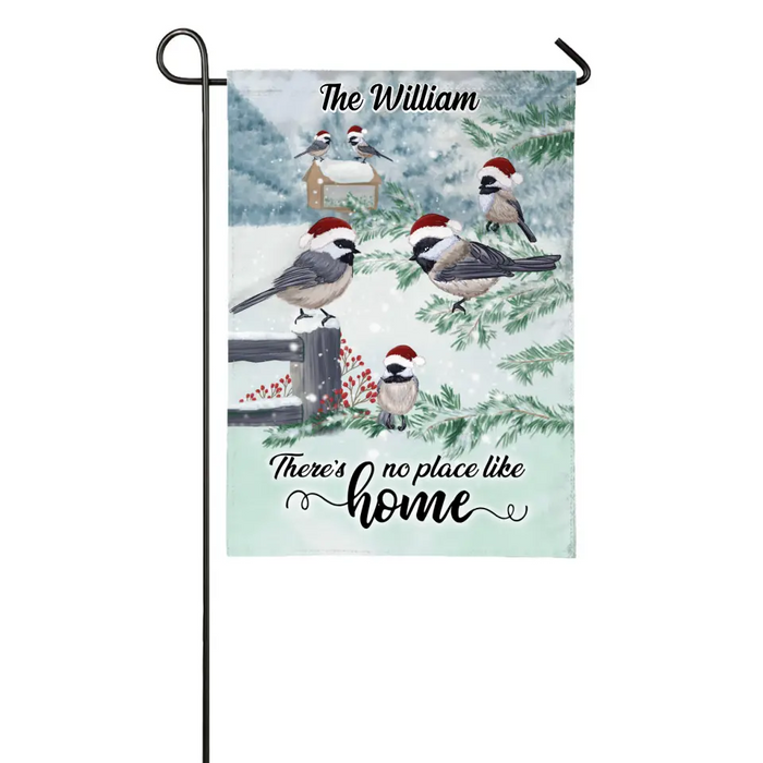 Personalized Garden Flag, There's No Place Like Home, Bird Family, Gift for Family, Christmas Gift