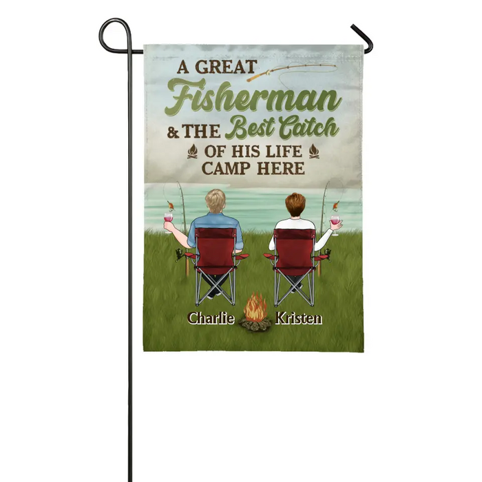 Personalized Garden Flag, A Great Fisherman And The Best Catch, Gift For Camping And Fishing Lovers
