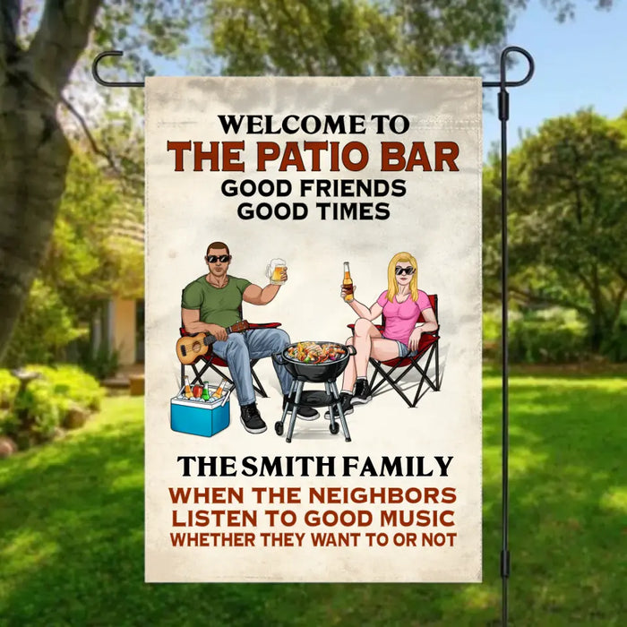 Welcome To Fire Pit - Personalized Garden Flag For The Family, Couple, Camping, Grill Lovers