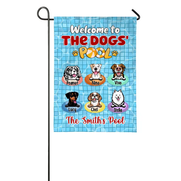 Welcome To The Dogs' Pool - Personalized Garden Flag For Him, Her, Dog Lovers