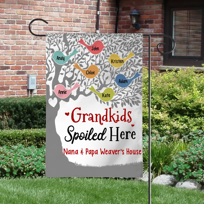 Grandkids Spoiled Here - Personalized Gifts Custom Garden Flag for Grandparents