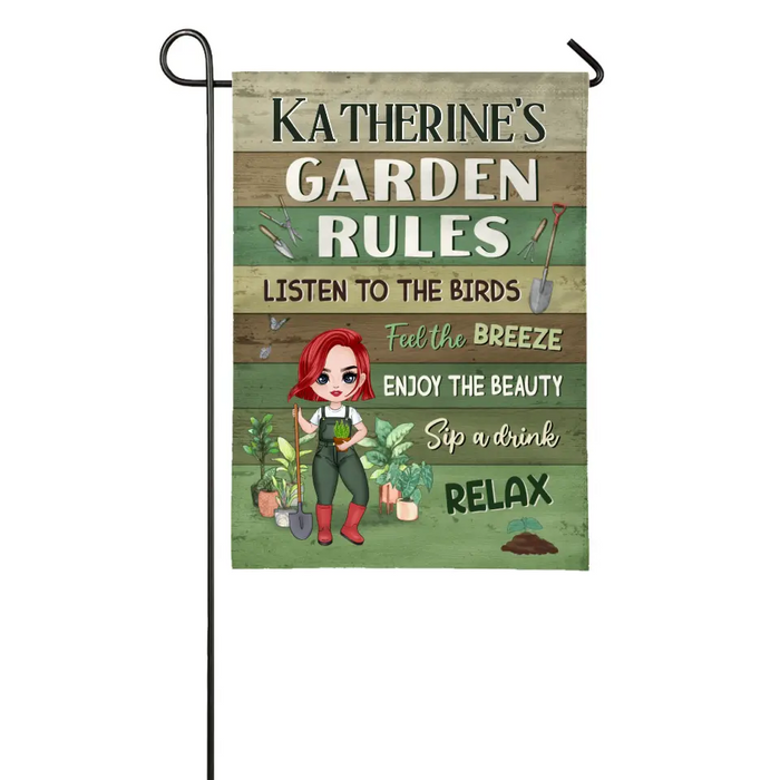 My Garden Rules - Personalized Garden Flag For Her, Him, Gardener