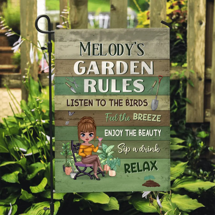 My Garden Rules - Personalized Garden Flag For Gardening Lovers, Gardeners