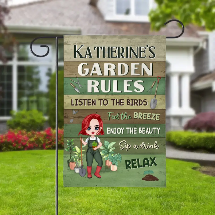 My Garden Rules - Personalized Garden Flag For Her, Him, Gardener
