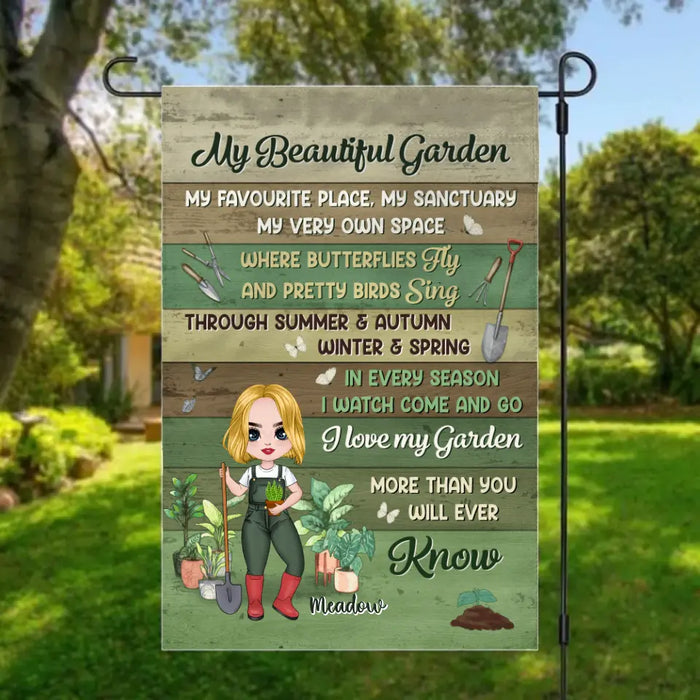 My Favorite Garden My Sanctuary Place - Personalized Garden Flag For Her, Him, Gardener