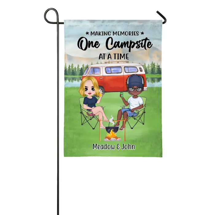 Making Memories One Campsite At A Time - Personalized Garden Flag For Her, Him, Camping