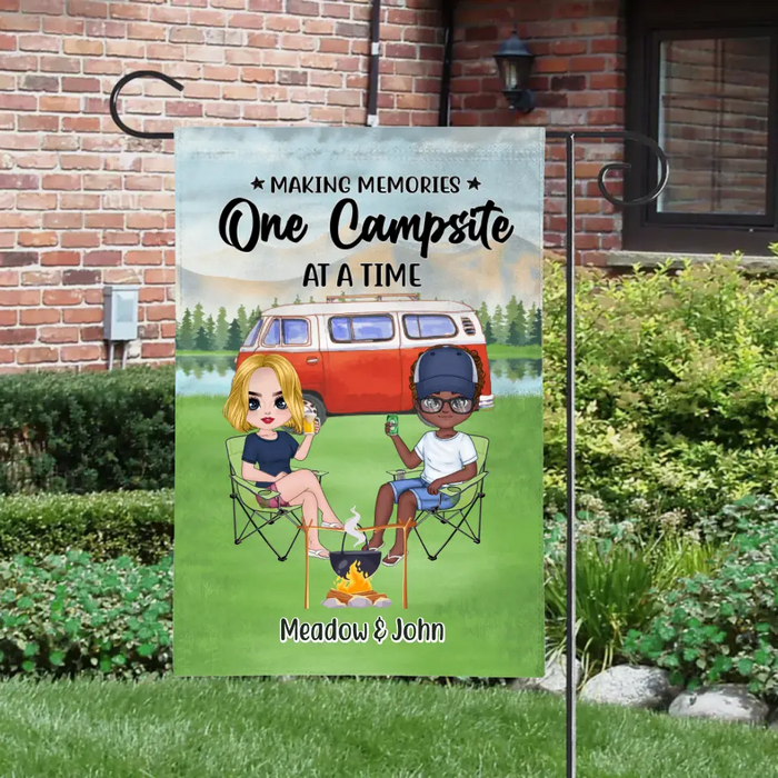 Making Memories One Campsite At A Time - Personalized Garden Flag For Her, Him, Camping