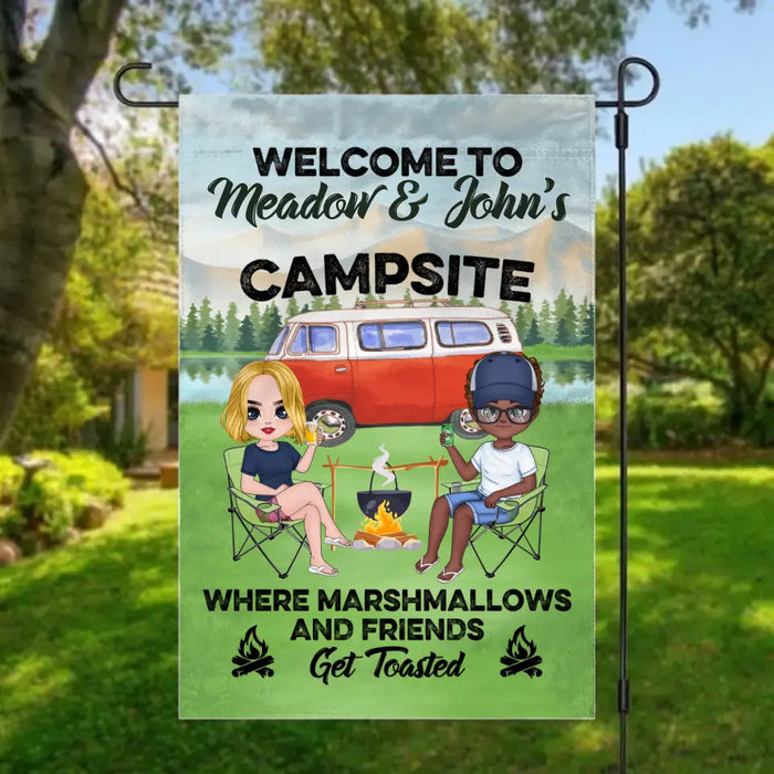 Welcome to Campsite - Personalized Garden Flag for Campers, Camping