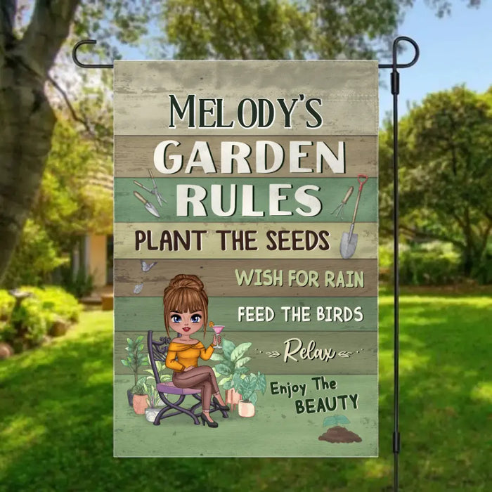 Garden Rules Plant The Seeds - Personalized Garden Flag For Gardening Lovers, Gardeners