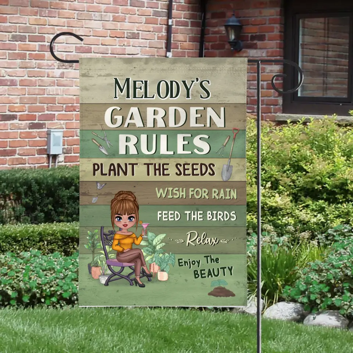 Garden Rules Plant The Seeds - Personalized Garden Flag For Gardening Lovers, Gardeners