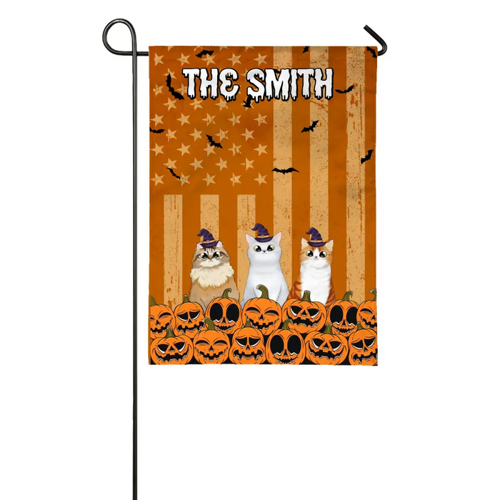 Personalized Halloween Gifts Custom Family Garden Flag For Cat Lovers