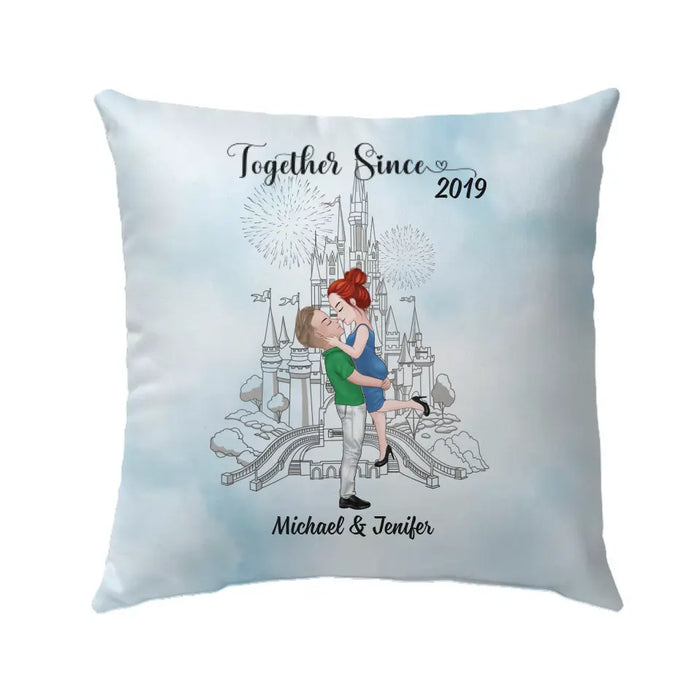 Custom Hugging Couple Together Since - Personalized Pillow Gifts For Him Her For Couples, Anniversary Gift