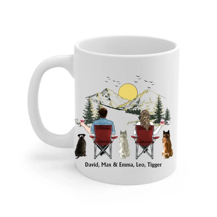 Let's Get Campfire Drunk - Personalized Gifts Custom Mug For Couples, Camping and Dogs Lovers