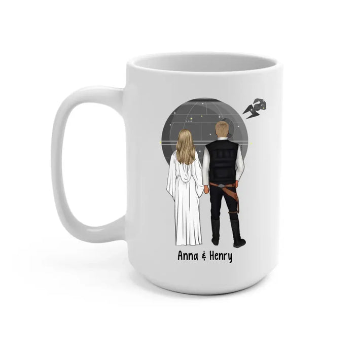 I Love You To The Death Star And Back - Personalized Mug For Him Her, For Couples, Anniversary Gift