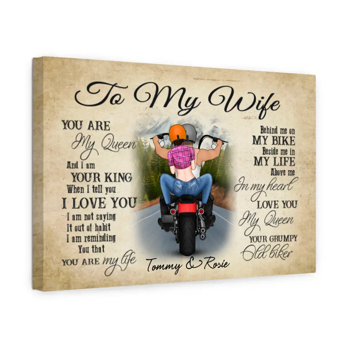 Personalized Landscape Canvas - Motorcycle Couple Custom Gift For Bikers