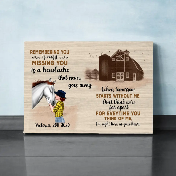 Personalized Canvas, Memorial Gift for Loss of Horse, Horse Memorial Gift