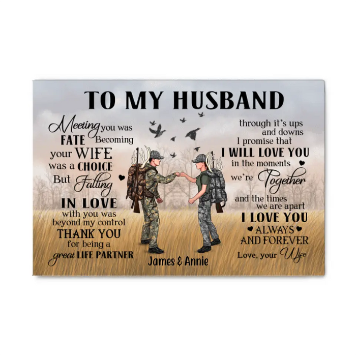 To My Husband - Personalized Gifts Custom Hunting Canvas for Hunters, Hunting Lovers
