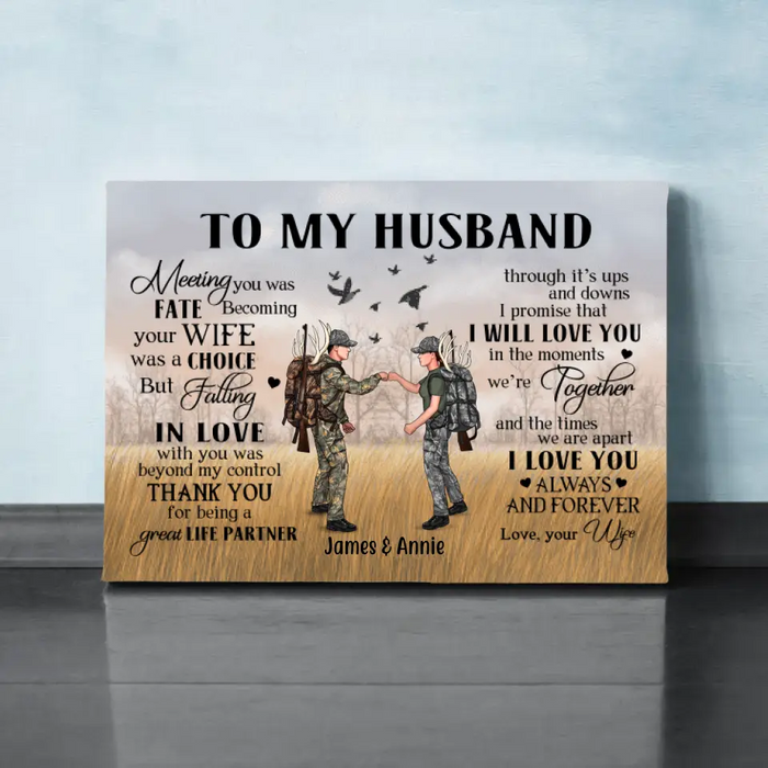 To My Husband - Personalized Gifts Custom Hunting Canvas for Hunters, Hunting Lovers