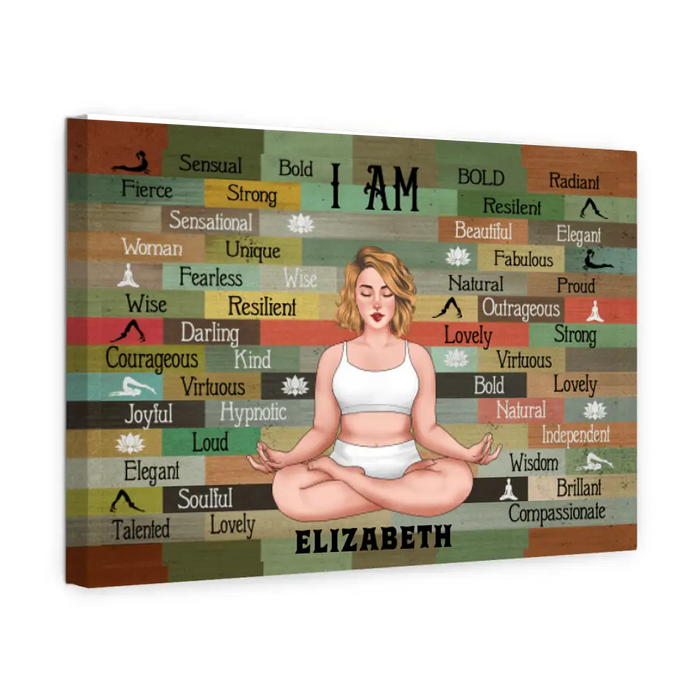 Personalized Canvas, Yoga Chubby Sexy Girl, Gift for Yoga Lovers