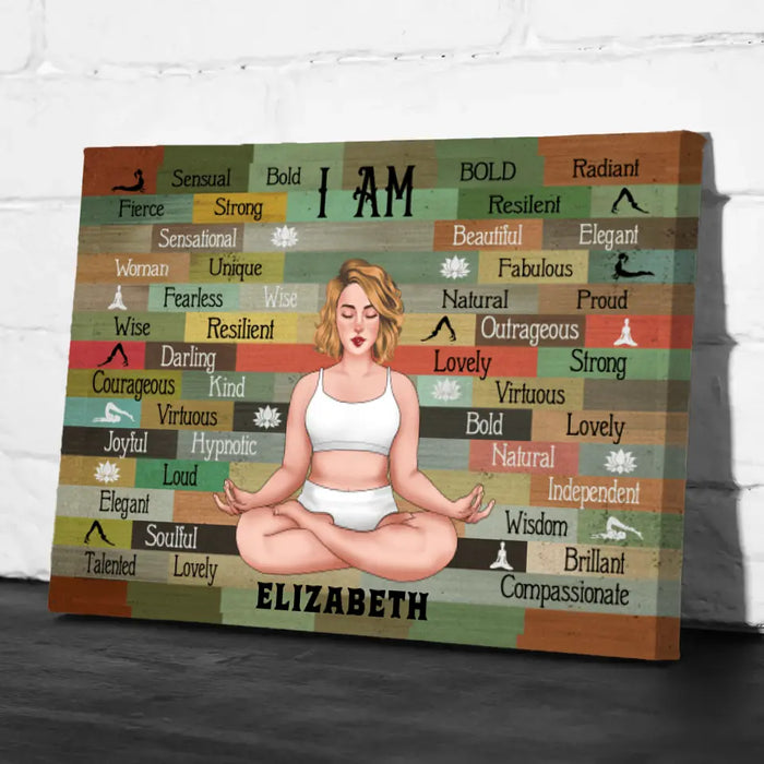 Personalized Canvas, Yoga Chubby Sexy Girl, Gift for Yoga Lovers