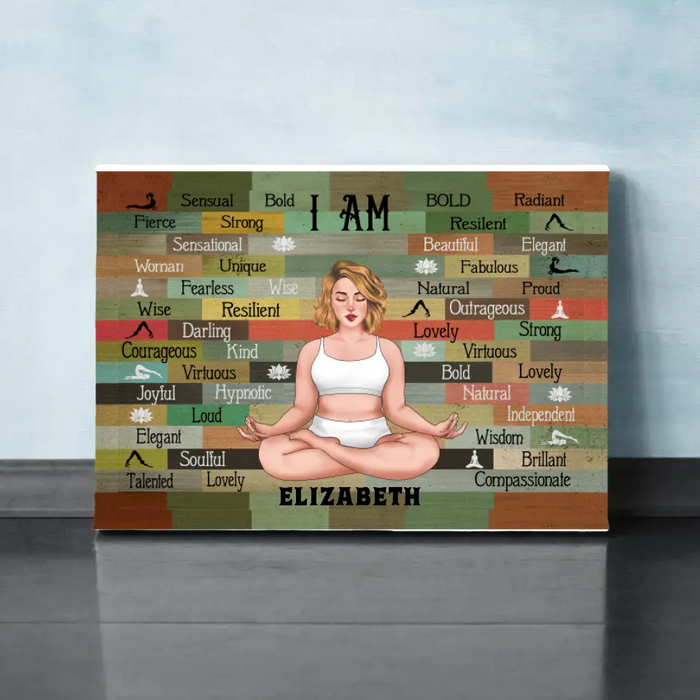 Personalized Canvas, Yoga Chubby Sexy Girl, Gift for Yoga Lovers