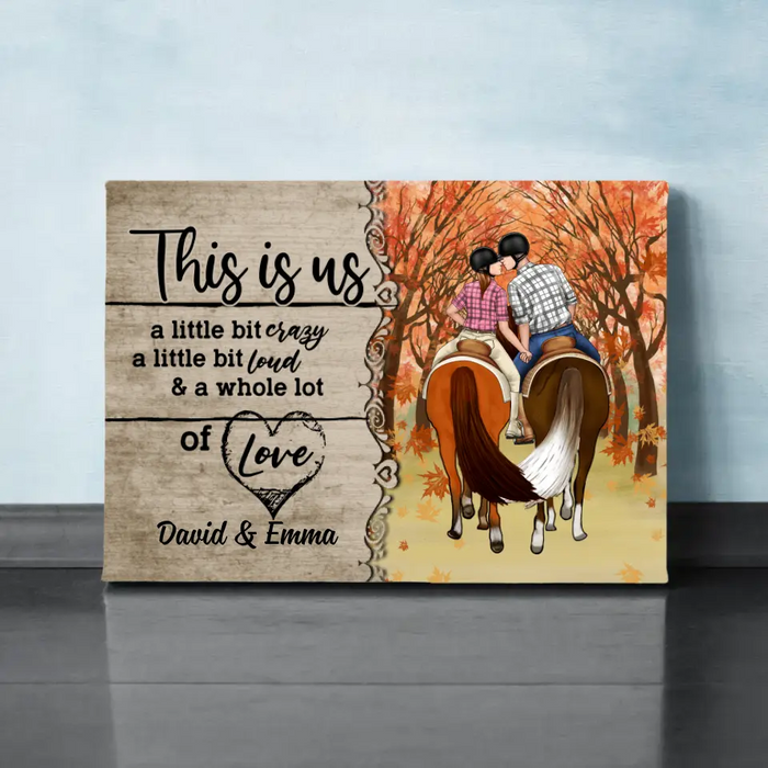 Personalized Canvas,  Horseback Riding Couple Holding Hand - This Is Us, Gift For Couple And Horse Lovers