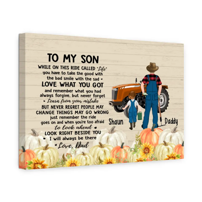 To My Son - Personalized Gifts Custom Farmer Canvas for Dad or Son - Farmer