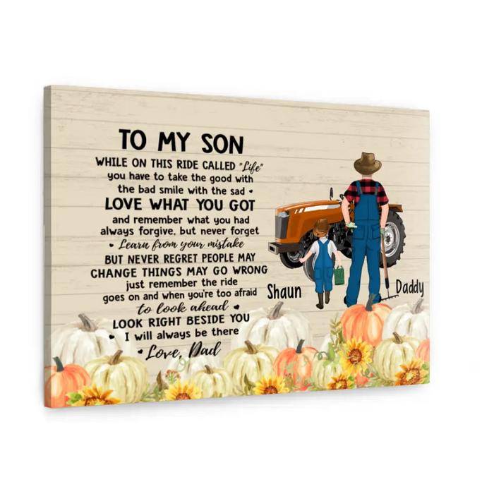 To My Son - Personalized Gifts Custom Farmer Canvas for Dad or Son - Farmer