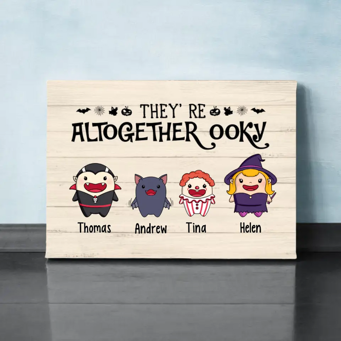 Personalized Canvas, They're Altogether Ooky, Cute Halloween Icon, Gifts For Halloween Family