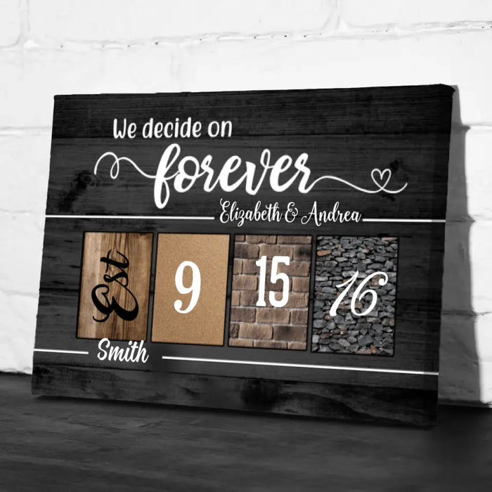 Personalized Canvas, Wedding Anniversary Day, Anniversary Gift for Couple, Gift for Family