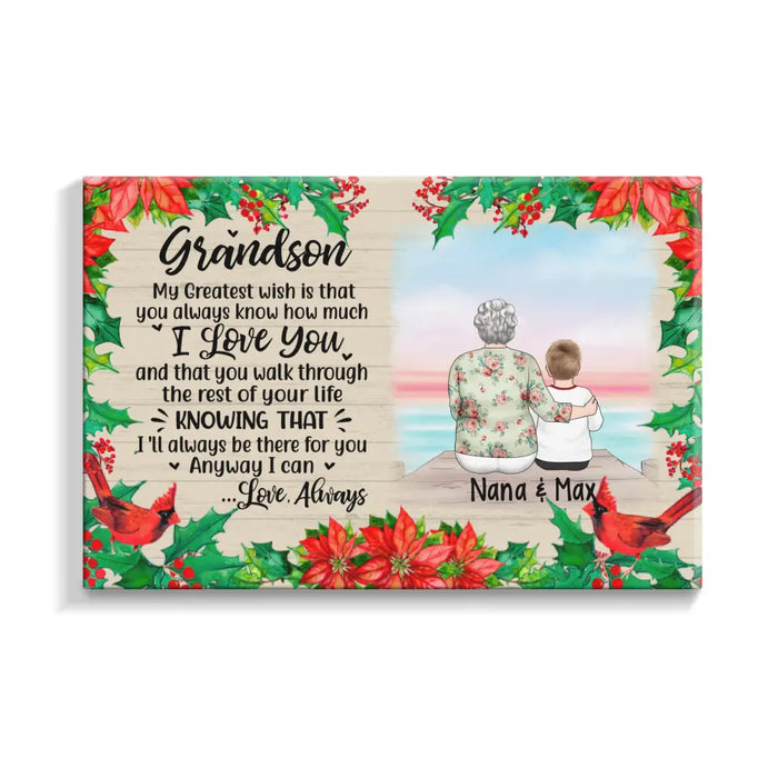 Personalized Canvas, To My Grandson, Christmas Gift For Grandson