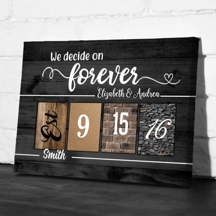 Personalized Canvas, Wedding Anniversary Day, Anniversary Gift for Couple, Gift for Family