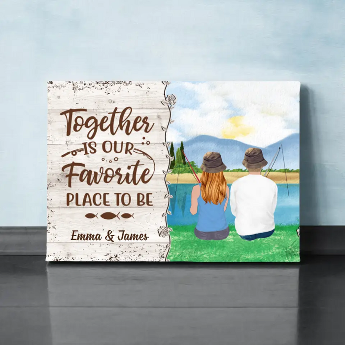 Personalized Canvas, Fishing Partners For Life - Couple Gift, Gift For Fishers