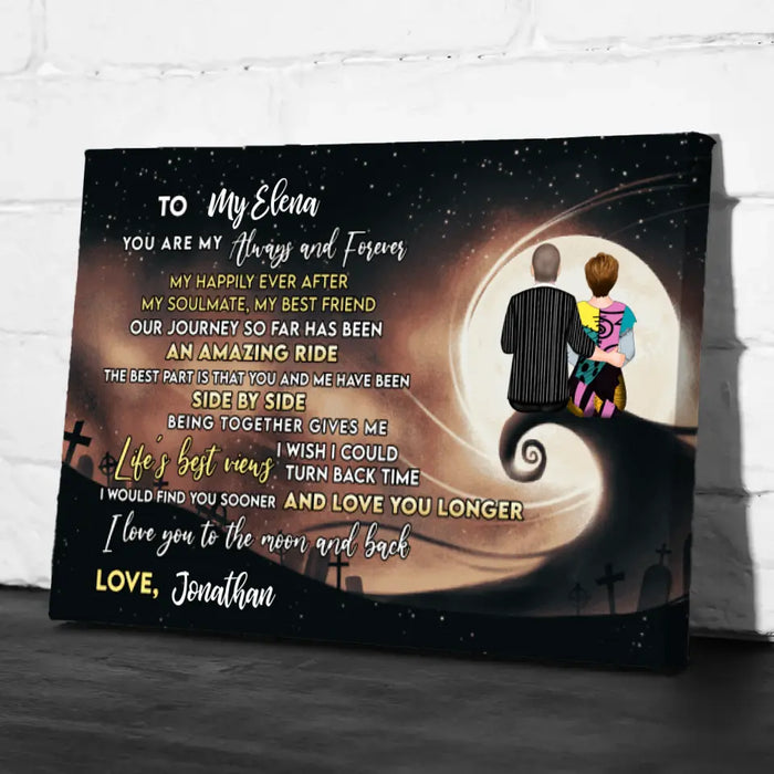 Personalized Canvas, To My Love You Are My Always And Forever, Couple On Spiral Hill, Gifts For Halloween, Anniversary Gifts For Couple