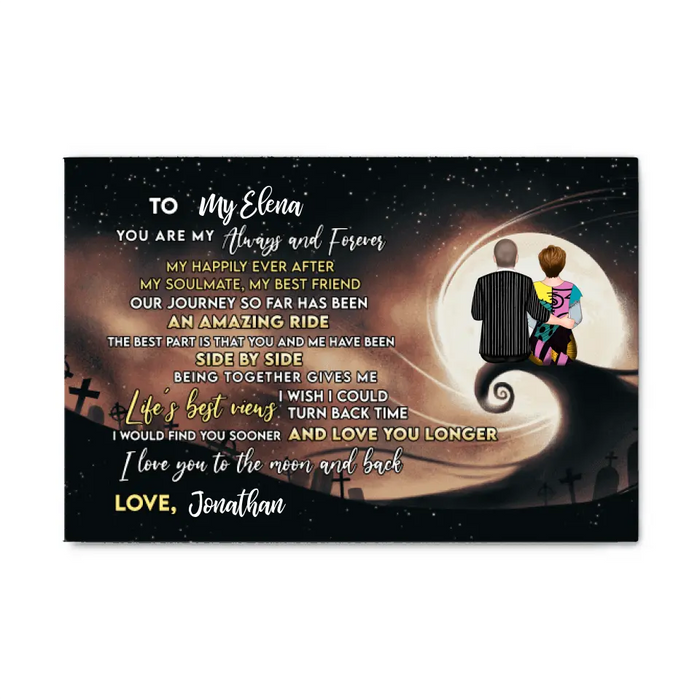 Personalized Canvas, To My Love You Are My Always And Forever, Couple On Spiral Hill, Gifts For Halloween, Anniversary Gifts For Couple