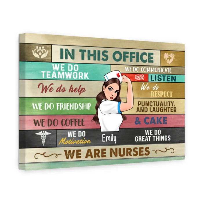 Personalized Canvas, Strong Nurse, In This Office We Do Great Things, Gifts For Nurses