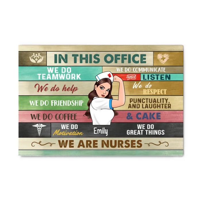 Personalized Canvas, Strong Nurse, In This Office We Do Great Things, Gifts For Nurses