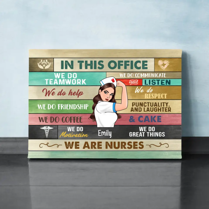 Personalized Canvas, Strong Nurse, In This Office We Do Great Things, Gifts For Nurses