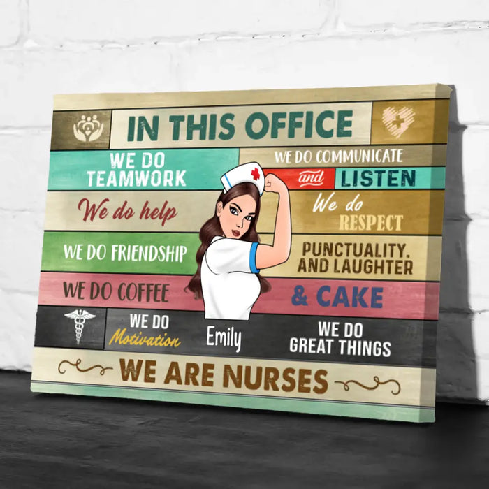 Personalized Canvas, Strong Nurse, In This Office We Do Great Things, Gifts For Nurses