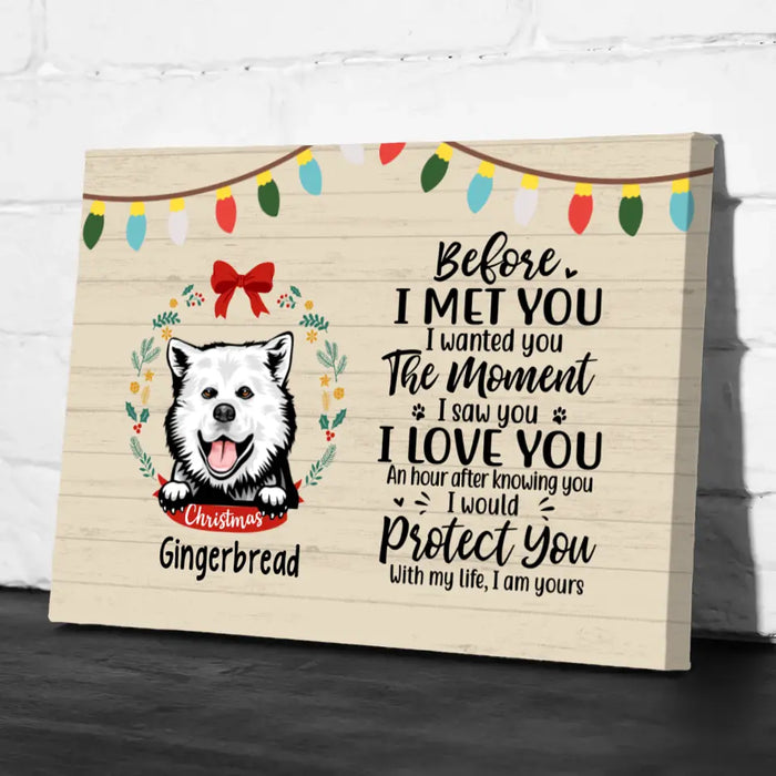 Personalized Canvas, Before I Met You, Christmas Theme, Christmas Gift For Dog Lovers