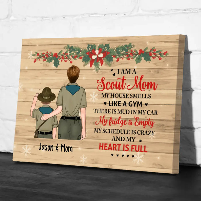 Personalized Canvas, I Am A Scout Mom, Christmas Theme, Christmas Gift For Moms