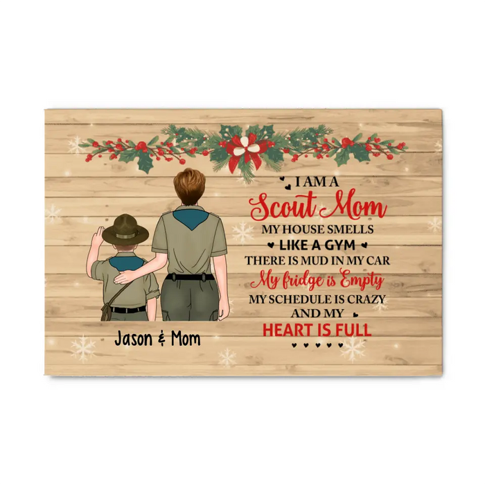 Personalized Canvas, I Am A Scout Mom, Christmas Theme, Christmas Gift For Moms