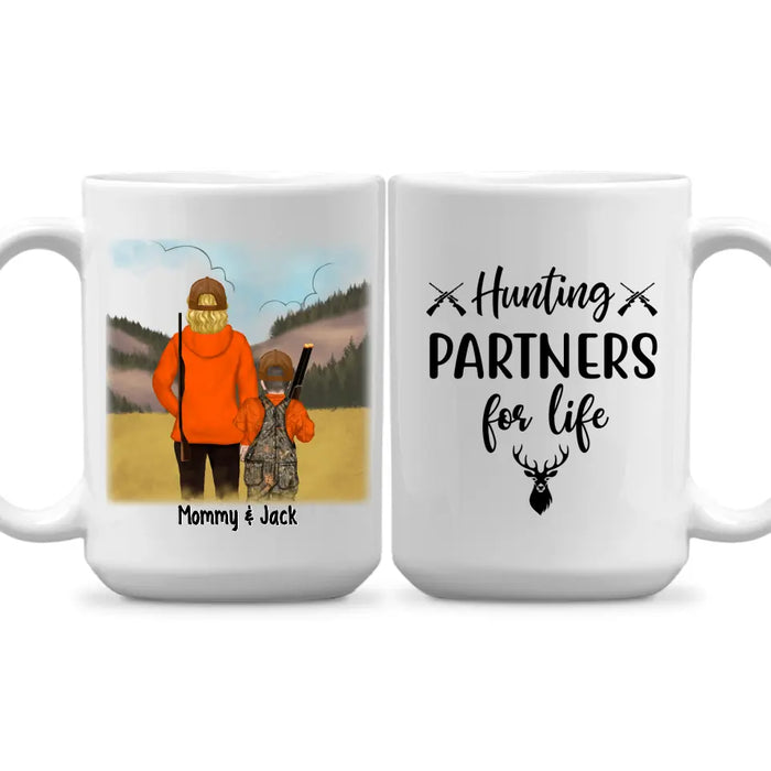 Hunting Partners For Life Mom & Kids - Personalized Mug For Hunting Family, Mom, Kids, Gifts for Hunters