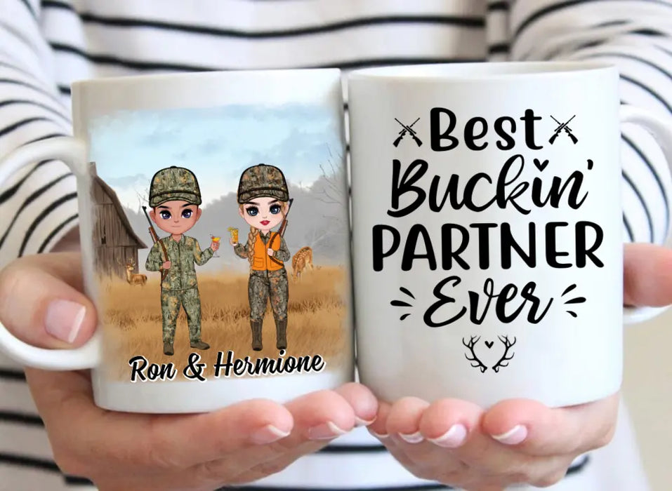 Best Bucking Partner Ever - Personalized Mug For Couples, Him, Her, Friends, Hunting