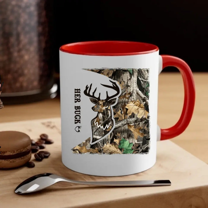 Her Buck And His Doe - Personalized Mug For Couples, Him, Her, Hunting