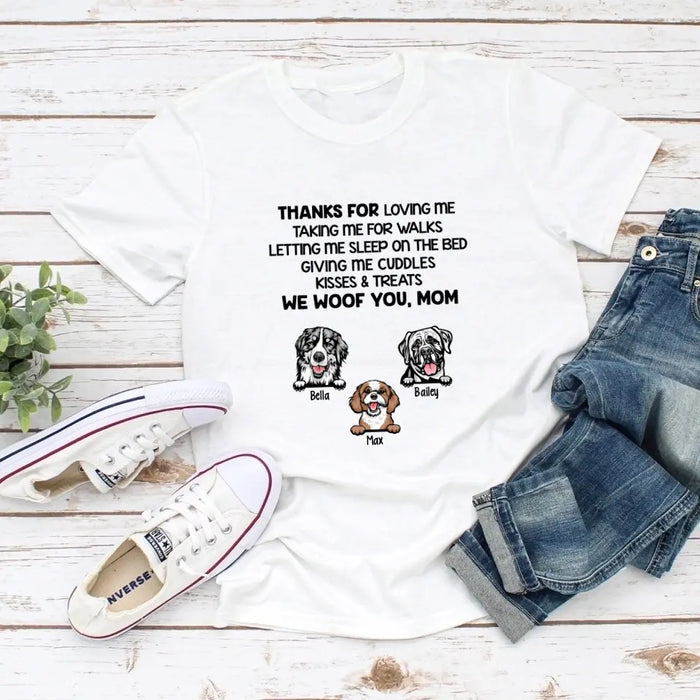 Thanks for Loving Me, Taking Me for Walks - Personalized Gifts Custom Dog Shirt for Dog Mom, Dog Lovers