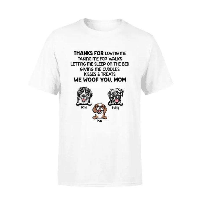 Thanks for Loving Me, Taking Me for Walks - Personalized Gifts Custom Dog Shirt for Dog Mom, Dog Lovers