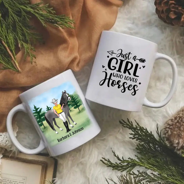 Just A Girl Who Loves Horses - Personalized Gifts Custom Horse Riding Lovers Mug For Her, Horse Riding Lovers